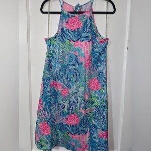 Lilly Pulitzer Vibrant Pink and Blue Mini Dress